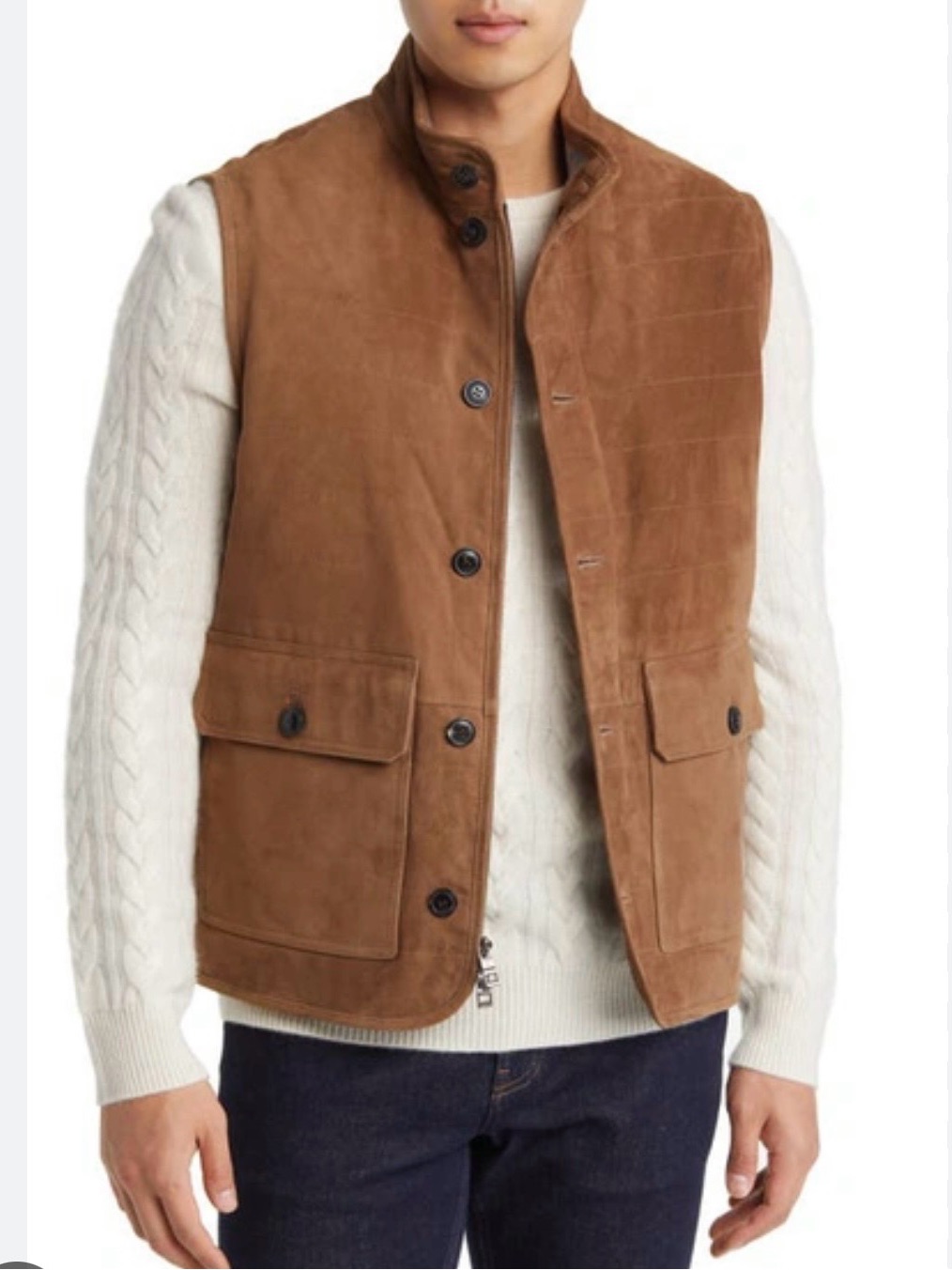Peter Millar - Suede Greenwich Vest Birchwood Nwt - Size M